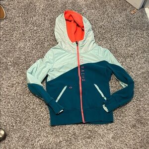 Fox Colorblock Hooded Jacket - Teal, Mint & Coral